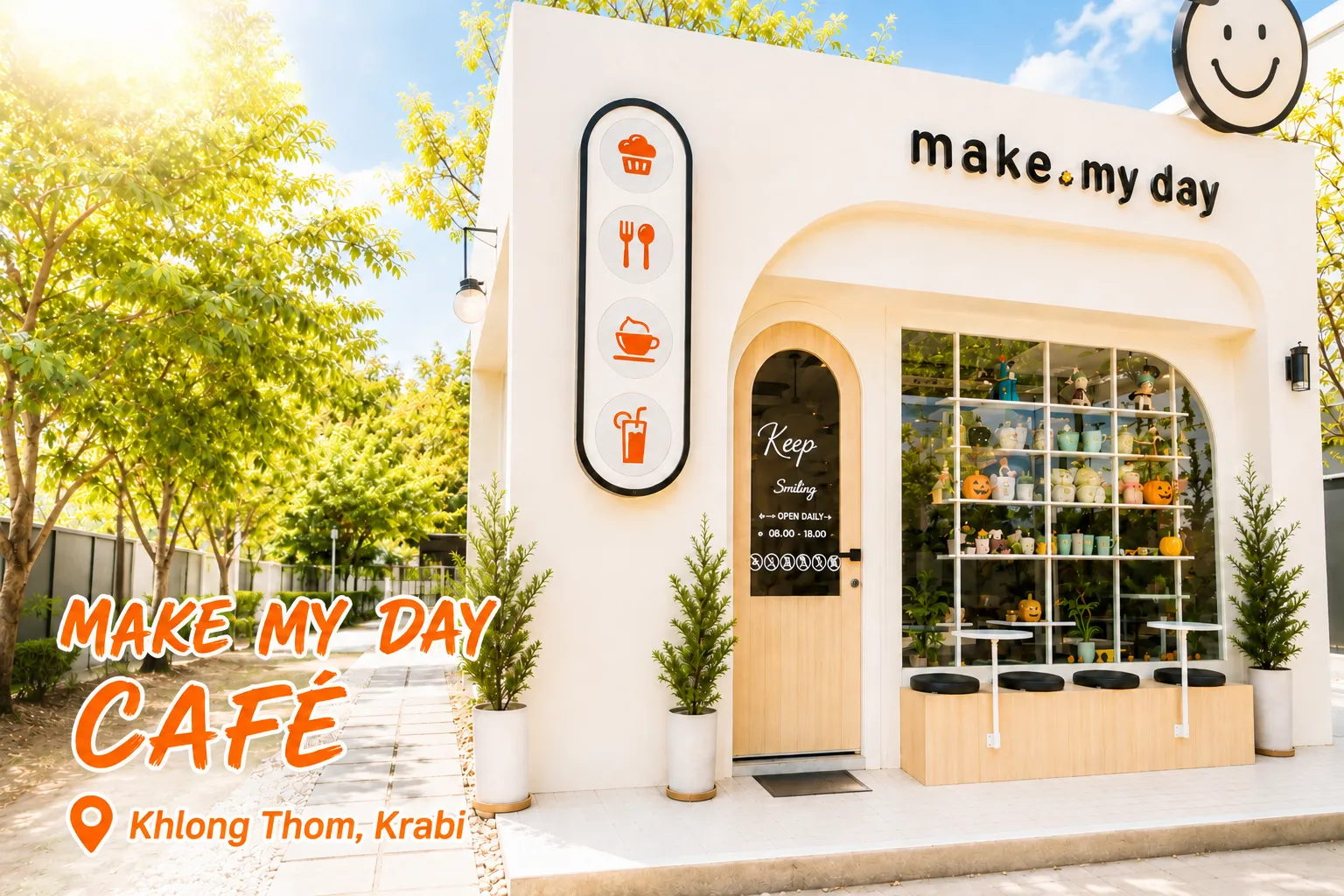 Minimalist-style cafe Relaxing atmosphere in the heart of Krabi town