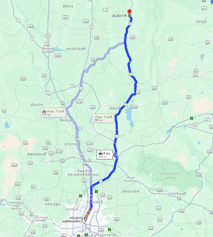 สถานีขนส่งผู้โดยสารกรุงเทพ จตุจักร (หมอชิต2) to จุดจอด อ.หนองไผ่