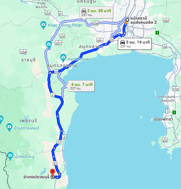 สถานีขนส่งผู้โดยสารกรุงเทพ จตุจักร (หมอชิต2) to จุดจอด อ.ปราณบุรี
