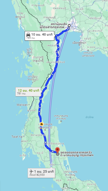 สถานีขนส่งผู้โดยสารกรุงเทพ ถนนบรมราชชนนี (สายใต้ใหม่) to จุดจอด อ.จุฬาภรณ์