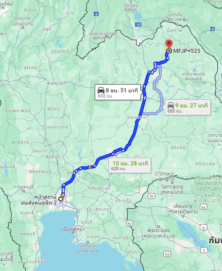 สถานีขนส่งผู้โดยสารกรุงเทพ จตุจักร (หมอชิต2) to จุดจอดบ้านดงบัง