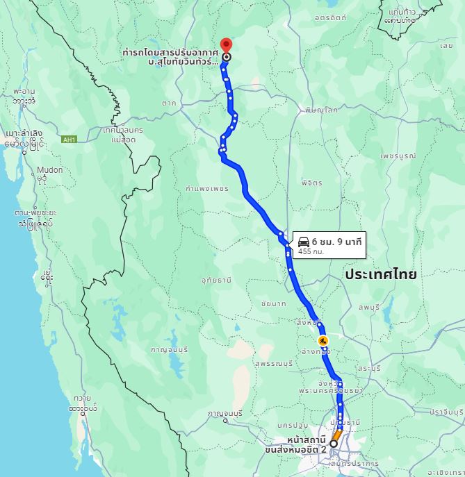 สถานีขนส่งผู้โดยสารกรุงเทพ จตุจักร (หมอชิต2) to จุดจอดอำเภอทุ่งเสลี่ยม(วินทัวร์ตรงข้ามชาโดว์คอฟฟี่)