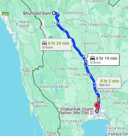จุดจอด อ.สามเงา to สถานีขนส่งผู้โดยสารกรุงเทพ จตุจักร (หมอชิต2)