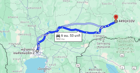 สถานีขนส่งผู้โดยสารกรุงเทพ จตุจักร (หมอชิต2) to จุดจอด อ.อุทุมพรพิสัย