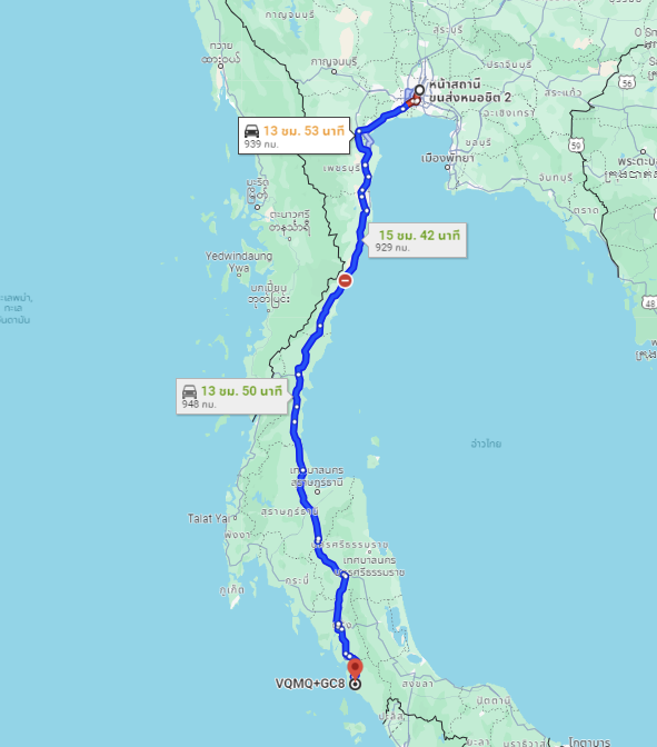 สถานีขนส่งผู้โดยสารกรุงเทพ จตุจักร (หมอชิต2) to จุดจอดละงู