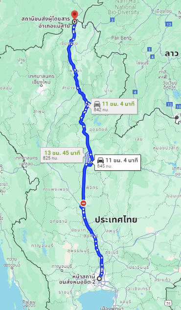สถานีขนส่งผู้โดยสารกรุงเทพ จตุจักร (หมอชิต2) to สถานีขนส่งผู้โดยสาร อ.แม่สาย