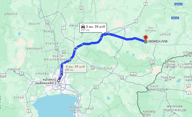 สถานีขนส่งผู้โดยสารกรุงเทพ จตุจักร (หมอชิต2) to จุดจอดหนองกี่