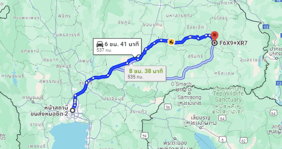 สถานีขนส่งผู้โดยสารกรุงเทพ จตุจักร (หมอชิต2) to จุดจอดมหาชนะชัย