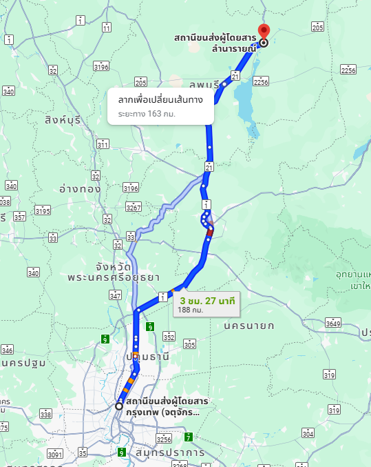 สถานีขนส่งผู้โดยสารกรุงเทพ จตุจักร (หมอชิต2) to สถานีขนส่งผู้โดยสารลำนารายณ์