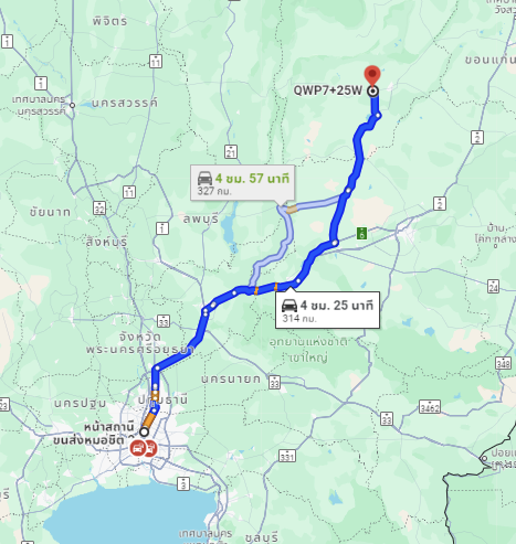 สถานีขนส่งผู้โดยสารกรุงเทพ จตุจักร (หมอชิต2) to จุดจอดบ้านเขว้า