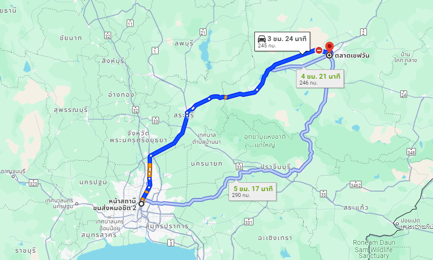 สถานีขนส่งผู้โดยสารกรุงเทพ จตุจักร (หมอชิต2) to จุดจอดตลาดเซฟวัน