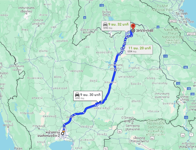 สถานีขนส่งผู้โดยสารกรุงเทพ จตุจักร (หมอชิต2) to จุดจอดบ้านหนองหัวช้าง