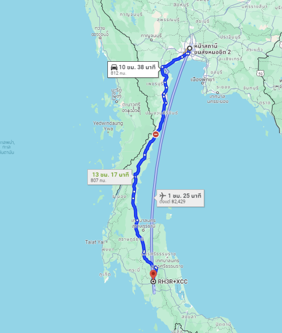 สถานีขนส่งผู้โดยสารกรุงเทพ จตุจักร (หมอชิต2) to จุดจอดห้วยยอด