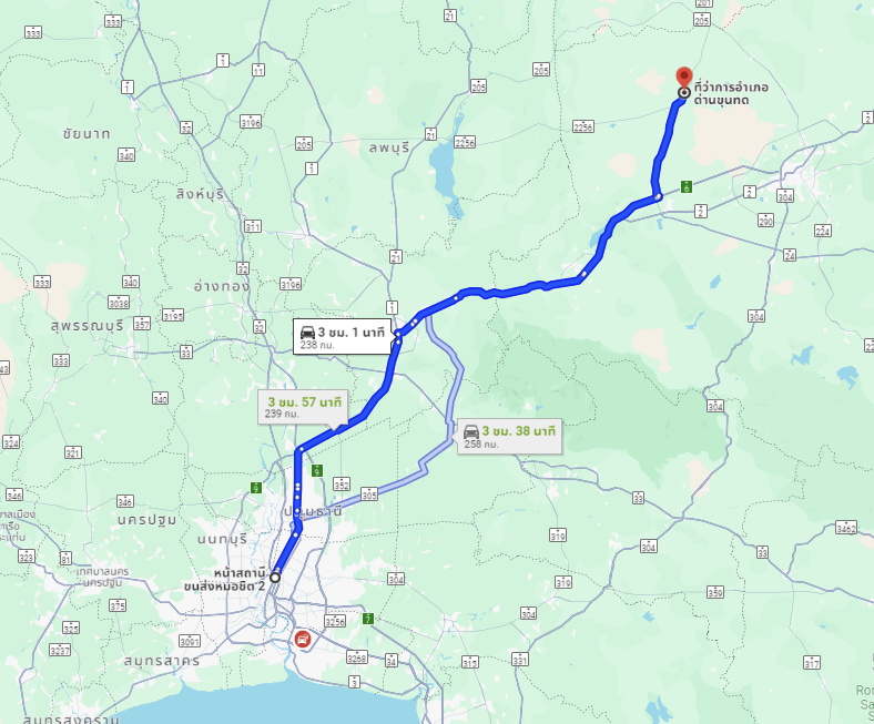 สถานีขนส่งผู้โดยสารกรุงเทพ จตุจักร (หมอชิต2) to จุดจอด อ.ด่านขุนทด