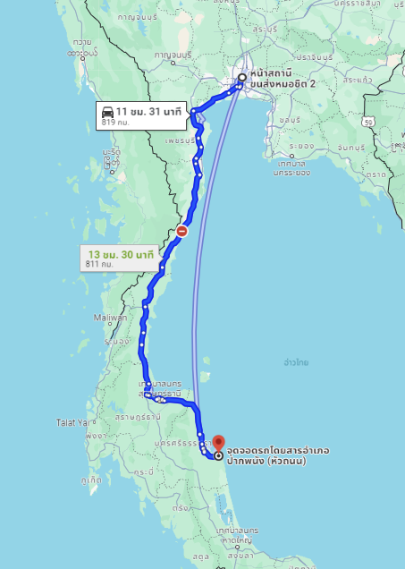สถานีขนส่งผู้โดยสารกรุงเทพ จตุจักร (หมอชิต2) to สถานีขนส่งผู้โดยสาร อ.ปากพนัง