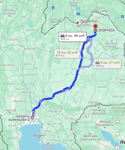 สถานีขนส่งผู้โดยสารกรุงเทพ จตุจักร (หมอชิต2) to จุดจอดบ้านโคกคอน
