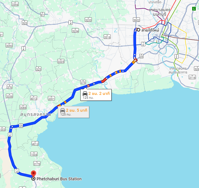 สถานีขนส่งผู้โดยสารกรุงเทพ ถนนบรมราชชนนี (สายใต้ใหม่) to สถานีเดินรถเพชรบุรี