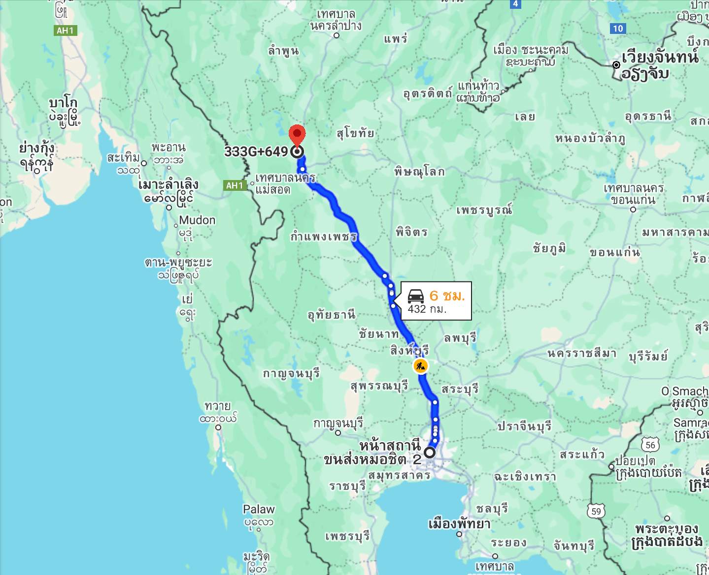 สถานีขนส่งผู้โดยสารกรุงเทพ จตุจักร (หมอชิต2) to จุดจอดป้อมบ้านตาก