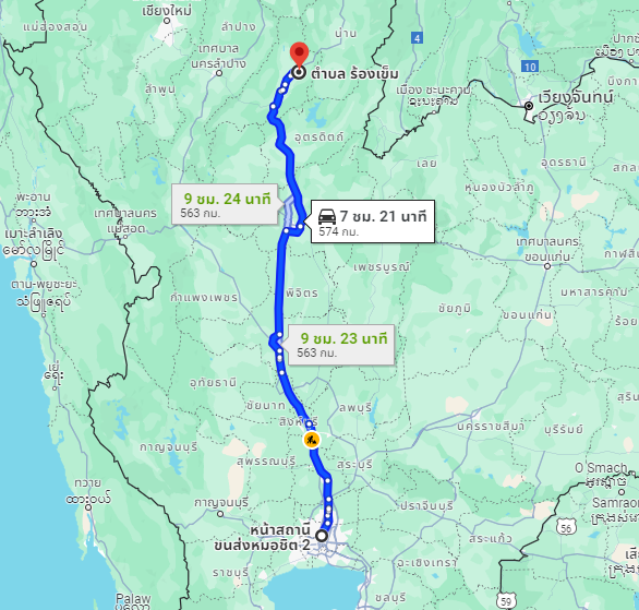 สถานีขนส่งผู้โดยสารกรุงเทพ จตุจักร (หมอชิต2) to จุดจอดร้องเข็ม