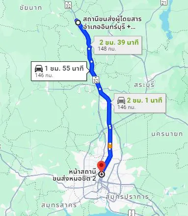 รูปจุดจอด ต.อินทร์บุรี 2 ไปยัง สถานีขนส่งผู้โดยสารกรุงเทพ จตุจักร (หมอชิต2)