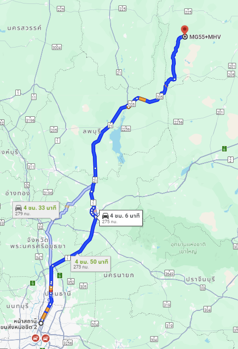 สถานีขนส่งผู้โดยสารกรุงเทพ จตุจักร (หมอชิต2) to จุดจอดนายางกลัก