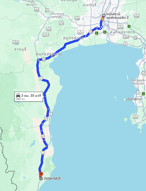 สถานีขนส่งผู้โดยสารกรุงเทพ จตุจักร (หมอชิต2) to จุดจอดกุยบุรี