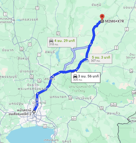 สถานีขนส่งผู้โดยสารกรุงเทพ จตุจักร (หมอชิต2) to จุดจอด ต.บ้านค่าย 