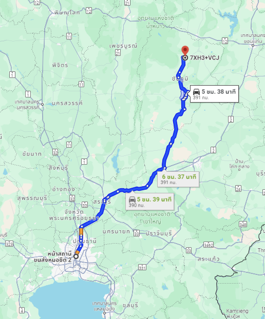 สถานีขนส่งผู้โดยสารกรุงเทพ จตุจักร (หมอชิต2) to จุดจอดเกษตรสมบูรณ์