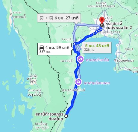 จุดจอดสถานีตำรวจภูธรทับสะแก to สถานีขนส่งผู้โดยสารกรุงเทพ จตุจักร (หมอชิต2)