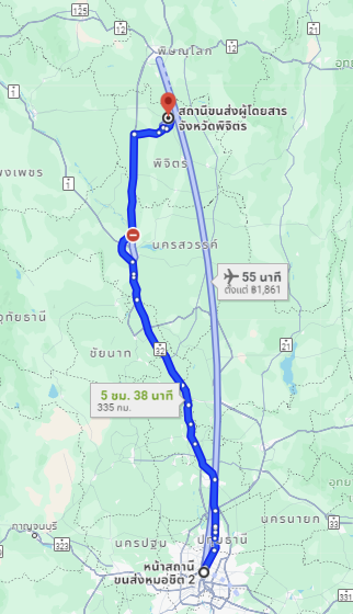 สถานีขนส่งผู้โดยสารกรุงเทพ จตุจักร (หมอชิต2) to สถานีขนส่งผู้โดยสาร จ.พิจิตร