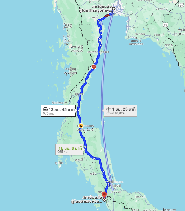 สถานีขนส่งผู้โดยสารกรุงเทพ ถนนบรมราชชนนี (สายใต้ใหม่) to สถานีขนส่งผู้โดยสาร จ.สตูล