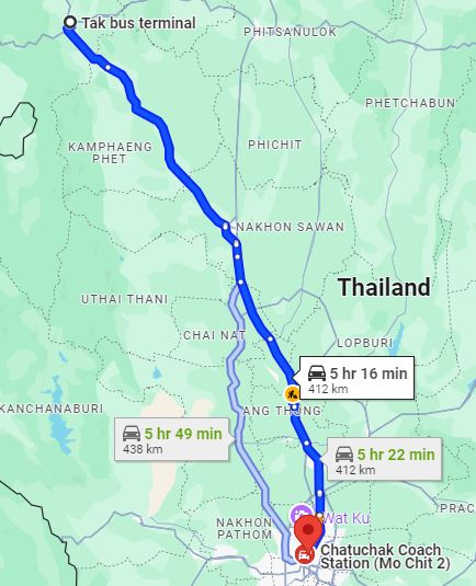 สถานีขนส่งผู้โดยสาร จ.ตาก to สถานีขนส่งผู้โดยสารกรุงเทพ จตุจักร (หมอชิต2)