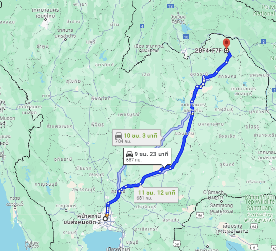 สถานีขนส่งผู้โดยสารกรุงเทพ จตุจักร (หมอชิต2) to จุดจอดบ้านสะง้อ