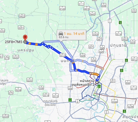 สถานีขนส่งผู้โดยสารกรุงเทพ จตุจักร (หมอชิต2) to จุดจอด อ.บางเลน