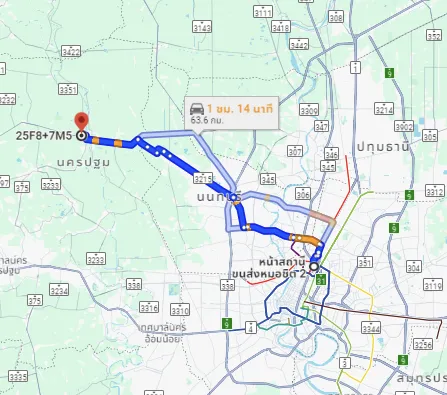 รูปสถานีขนส่งผู้โดยสารกรุงเทพ จตุจักร (หมอชิต2) ไปยัง จุดจอด อ.บางเลน
