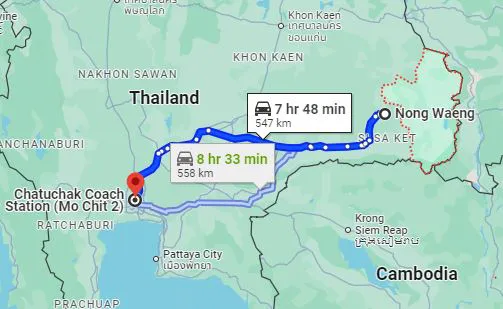 รูปจุดจอดหนองแวง ไปยัง สถานีขนส่งผู้โดยสารกรุงเทพ จตุจักร (หมอชิต2)