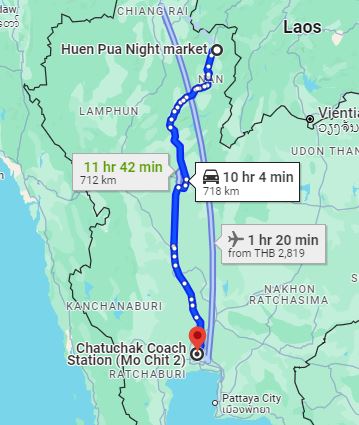 จุดจอด อ.ปัว to สถานีขนส่งผู้โดยสารกรุงเทพ จตุจักร (หมอชิต2)