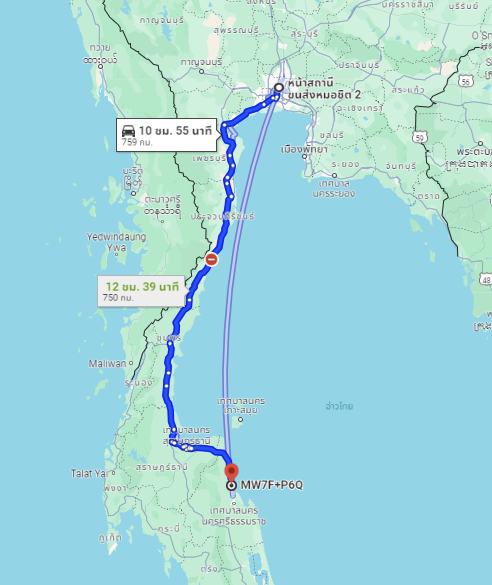 สถานีขนส่งผู้โดยสารกรุงเทพ จตุจักร (หมอชิต2) to จุดจอดท่าศาลา