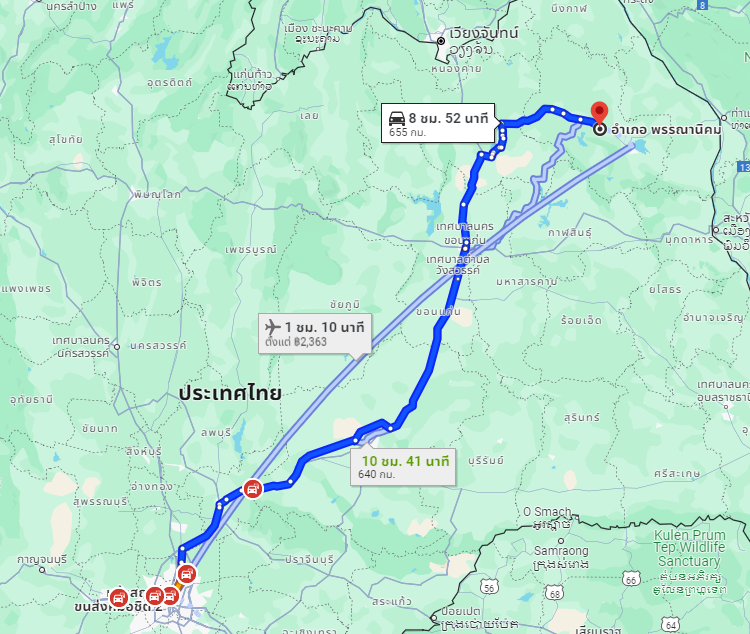 สถานีขนส่งผู้โดยสารกรุงเทพ จตุจักร (หมอชิต2) to จุดจอด อ.พรรณานิคม