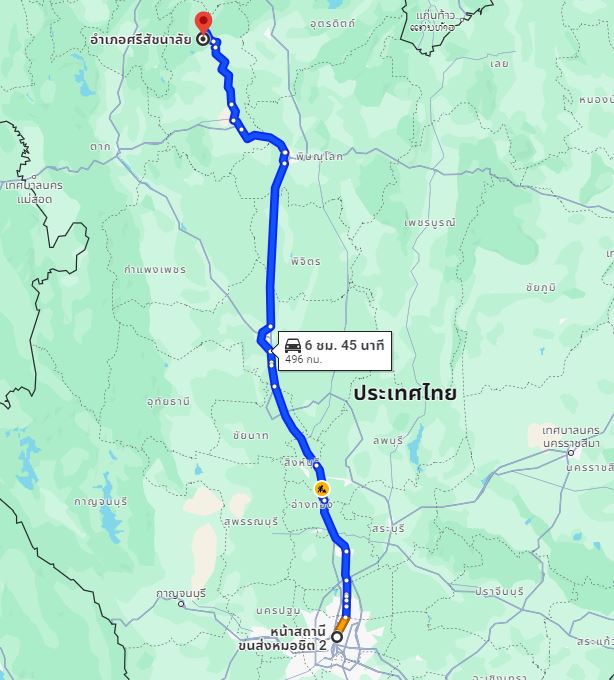 สถานีขนส่งผู้โดยสารกรุงเทพ จตุจักร (หมอชิต2) to จุดจอดอำเภอศรีสัชนาลัย(ใกล้ธนาคารกรุงไทย)