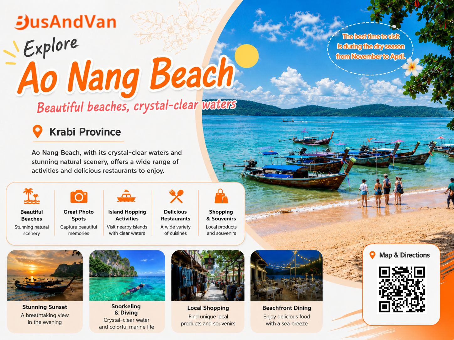 Ao Nang – Beautiful Beach and Crystal-Clear Sea, Krabi Province